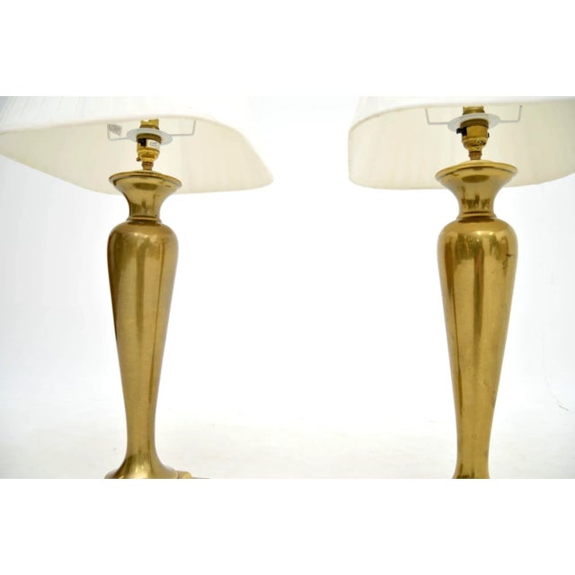 Vintage Brass Table Lamps, 1970s, Set of 2 For Sale - Image 4 of 9