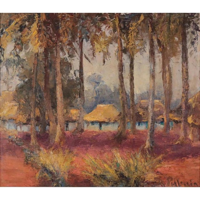 2000 - 2009 Unknown Artist, African Village, Oil on Canvas For Sale - Image 5 of 5