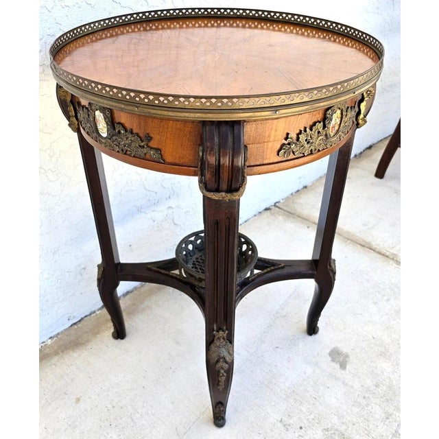 Late 19th Century Antique 19th Century Louis XVI Revival Bouillotte Side Center Table For Sale - Image 5 of 17