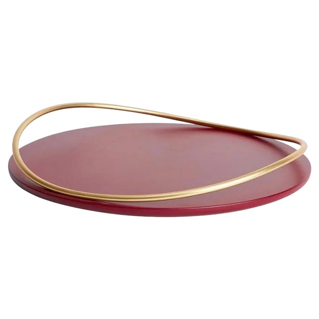 Burgundy Touché a Tray by Mason Editions For Sale