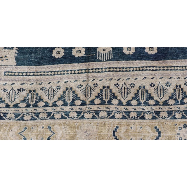 Vintage Oushak Rug With Blue and Beige 6'4" X13 For Sale - Image 9 of 12