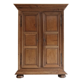 Antique Provincial Oak Cabinet with Inlays, 1800s For Sale