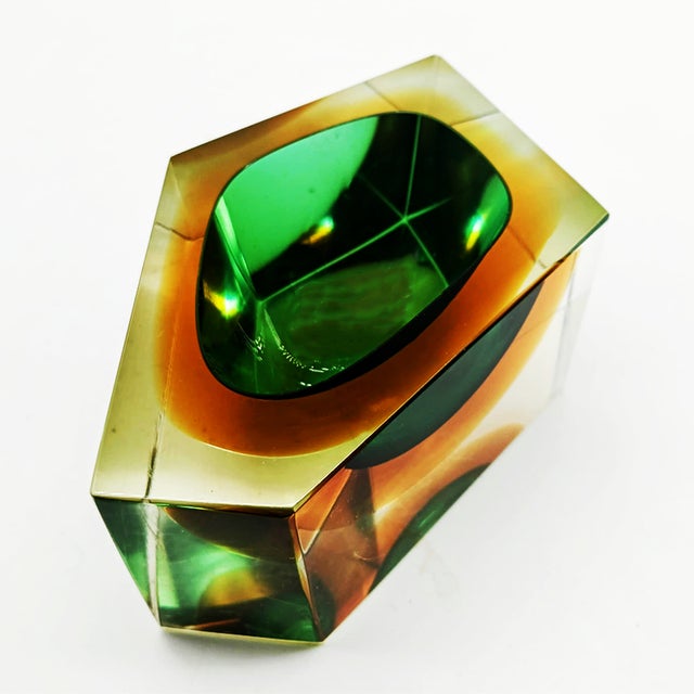 Vintage Italian Multifaceted Asymmetrical Ashtray in Murano Glass by Flavio Poli for Seguso, 1960s For Sale - Image 10 of 13