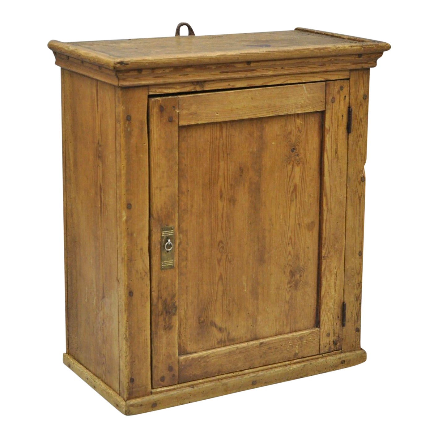 Antique Primitive Rustic Pine Wood Wall Hanging Cupboard Pantry