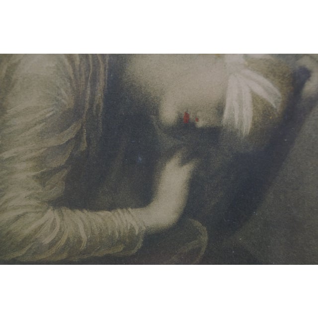 Beige Antique Mahogany Oval George Frederic Watts Hope Portrait Lithograph Print 15" For Sale - Image 8 of 9