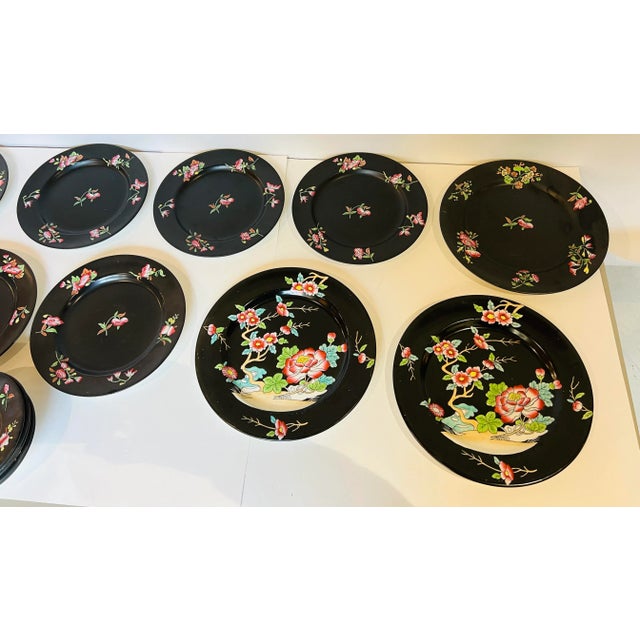 Late 19th Century Mason's Ironstone Black Chinoiserie Set 17 Pieces For Sale - Image 5 of 13