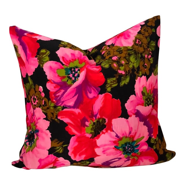 Vibrant Floral Feather Down Pillow For Sale