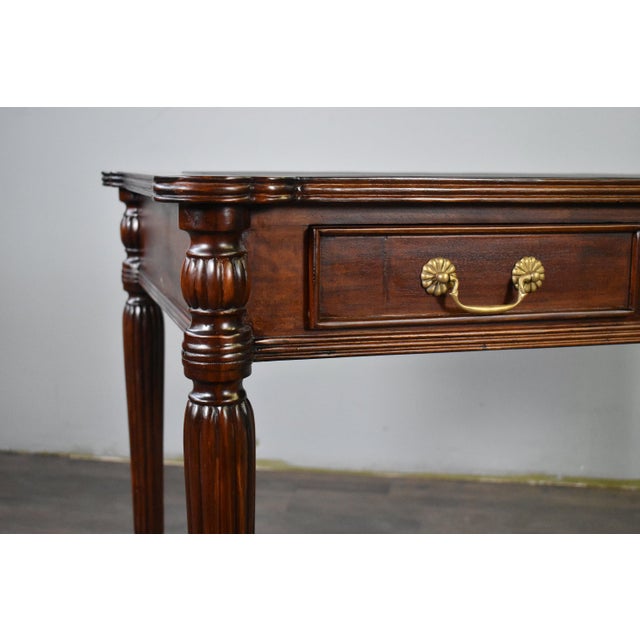 Victorian Legacy Leather Top Desk - Brown Walnut For Sale - Image 3 of 12