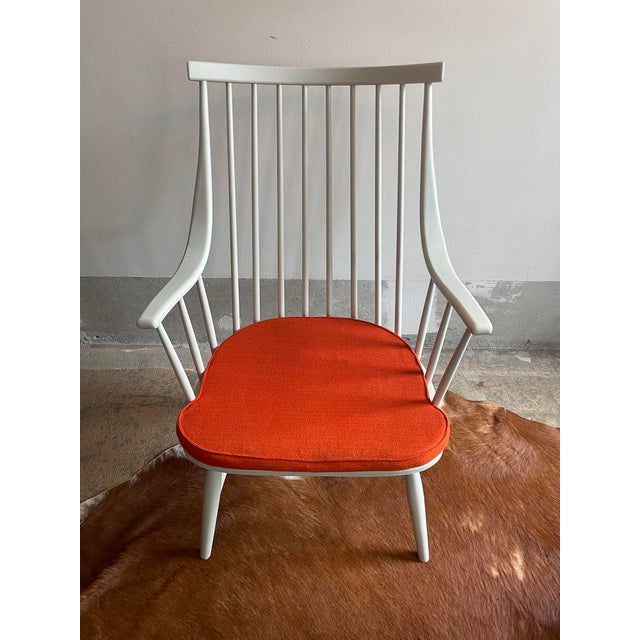 White and Orange Nesto Chair Model Grandessa attributed to Lena Larson for Pastoe, 1960s, in Flawless conditions. Designed...