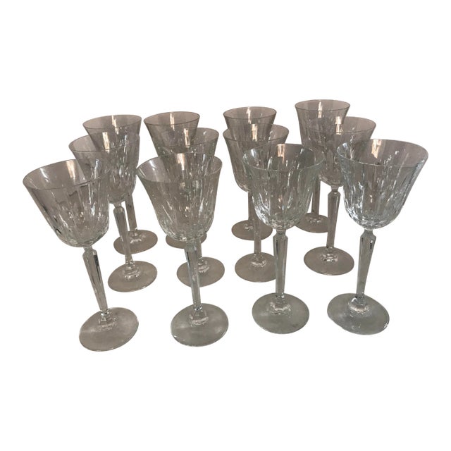 1980s Mikasa Interlude Crystal Wine Glasses- Set of 12 For Sale
