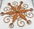 French Country Wrought Iron Metal Art Work Enamel Starburst Medallion Wall Decor For Sale - Image 4 of 6