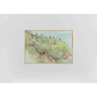 Giovanni Gromo, Countryside, 1980s, Etching For Sale