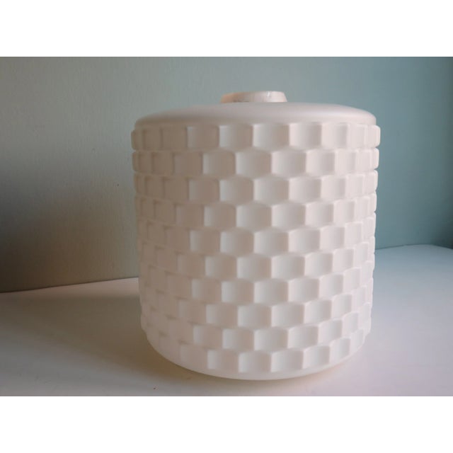 1930s Art Deco Hanging Lamp with White Shade in Frosted Glass, 1930s For Sale - Image 5 of 11