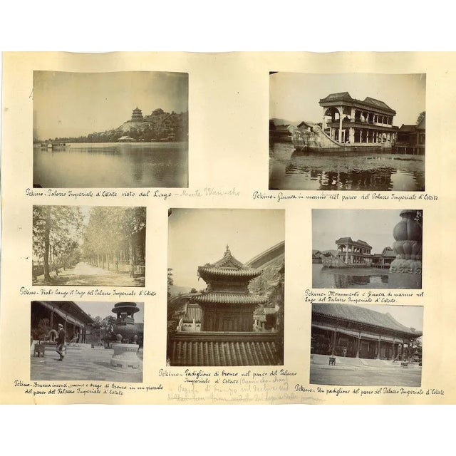 Ancient Views of Beijing is a set of 11 original vintage albumen prints on single cardboard: 25 x 34 cm. Size of photos: 4...