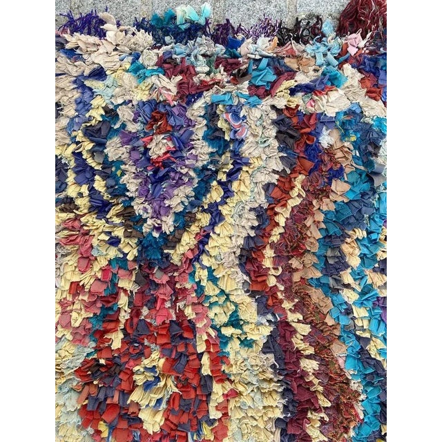 Blue Moroccan Boucherouite Rug For Sale - Image 8 of 16