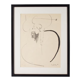 1961 Abstract Ink Drawing by Harry Hilson For Sale