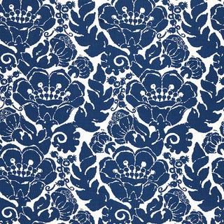 Sample- Schumacher X Trina Turk Louis Nui Print Fabric in Ocean For Sale