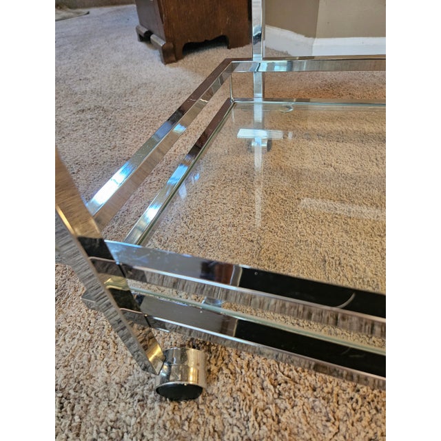 Vintage Chrome Bar Cart For Sale - Image 10 of 11