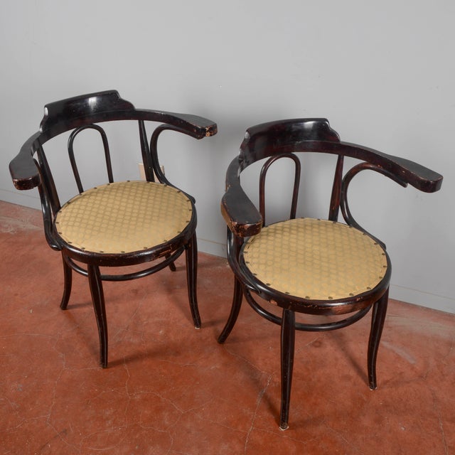Antique Wooden Armchairs, Early 1900s, Set of 2 For Sale - Image 6 of 9