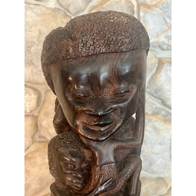 Mid-20th Century Large African Blackwood Makonde "Tree of Life" Ujamaa Sculpture – 45"h For Sale - Image 13 of 16