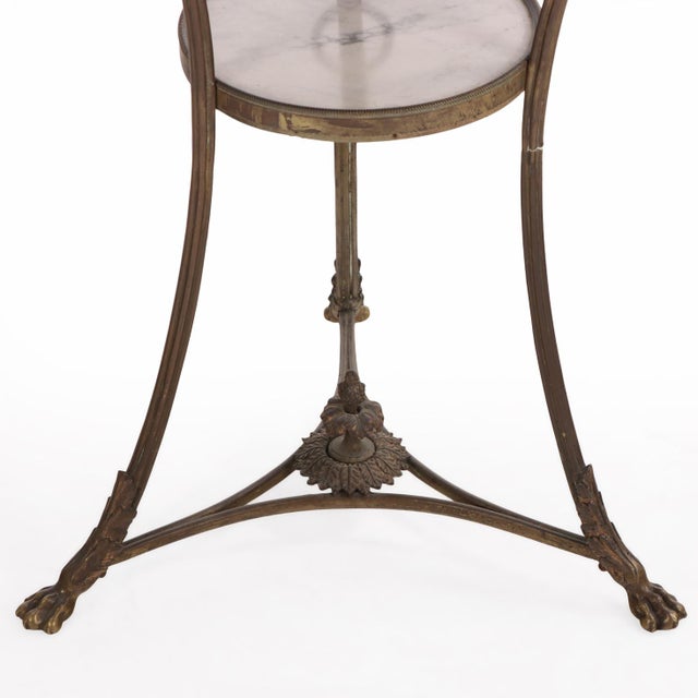 French Marble and Bronze Gueridon Table in the Manner of Maison Jansen, C. 1940 For Sale In Philadelphia - Image 6 of 7