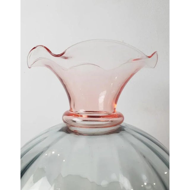 Large Pink and Gray Murano Glass Vase, 1980s For Sale - Image 6 of 10