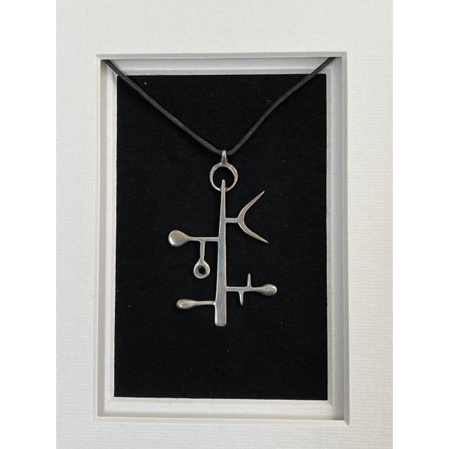 1960s Framed Modernist Abstract Sculptural Silver Necklace For Sale In San Francisco - Image 6 of 12