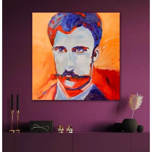 Modern Pop Art Portrait Oil Painting Original For Sale - Image 10 of 12