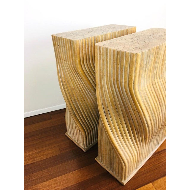 Vintage McGuire Twisted Rattan Double Pedestal Organic Modern Glass Top Dining Table For Sale - Image 9 of 12