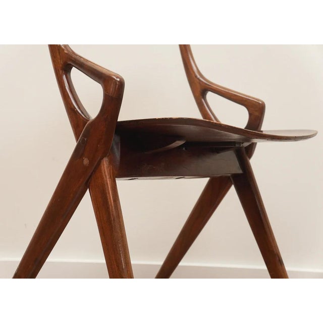 Wood 1950s Set of Four Italian Mid Century Dining Chairs For Sale - Image 7 of 9