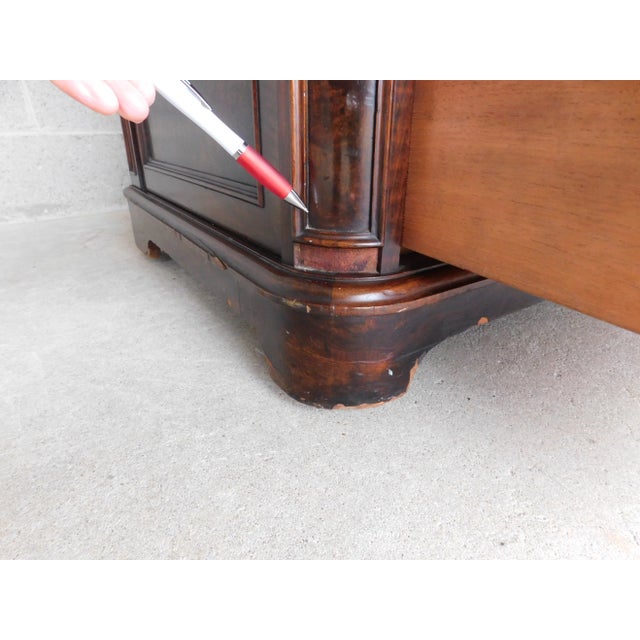 Antique Victorian Renaissance Walnut Vertical Storage Map Chest For Sale - Image 11 of 13