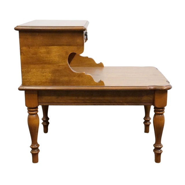 Ethan Allen Heirloom Nutmeg Maple Colonial Early American 19" Accent Step End Table 10-8442 For Sale - Image 10 of 12