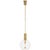 Kelly Wearstler for Visual Comfort Signature Nye Globe Pendant in Antique-Burnished Brass with Clear Glass For Sale