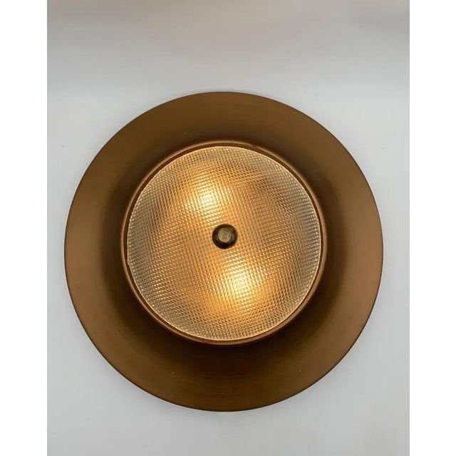 Fantastic 1960s design ceiling light with transparent white glass. Painted metal frame. ttributed to Hunt Domini,...