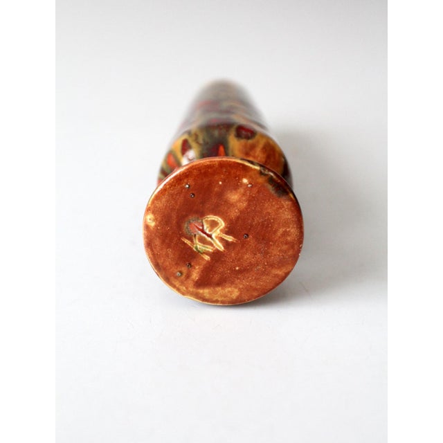Mid-Century Studio Pottery Bud Vase With Lava Glaze For Sale - Image 4 of 10