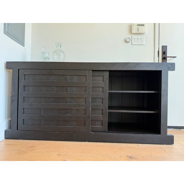 CFC's reclaimed wood cabinet. Sliding doors / 4 × adjastable shelf.