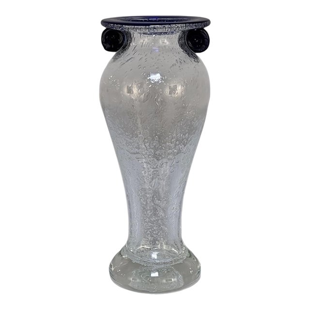 Mid-Century Hand-Blown Glass Flower Vase For Sale