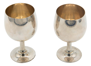 Plain Silver Goblets, Set of 2