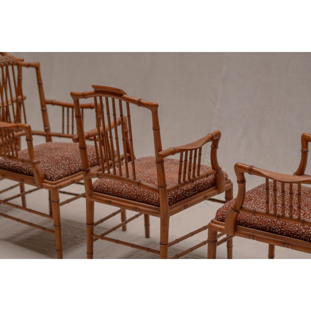 Italian Faux Bamboo Armchairs, 1970s, Set of 4 For Sale - Image 14 of 16