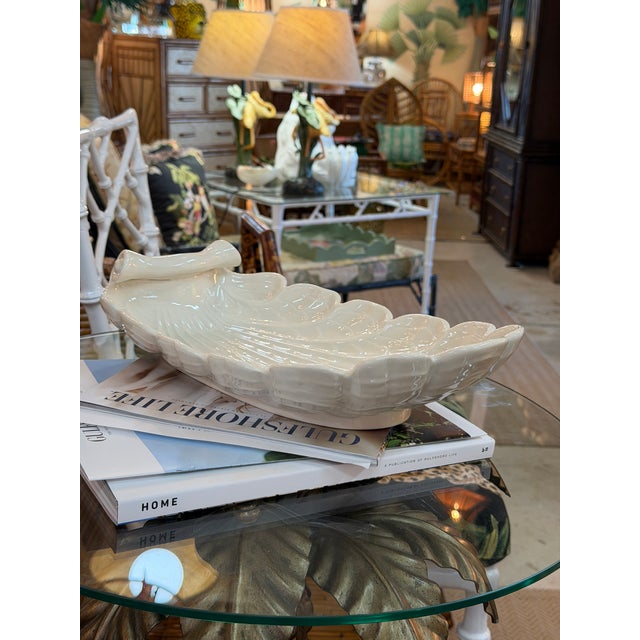 Vintage Coastal Abingdon White Shell Centerpiece Bowl For Sale - Image 12 of 12