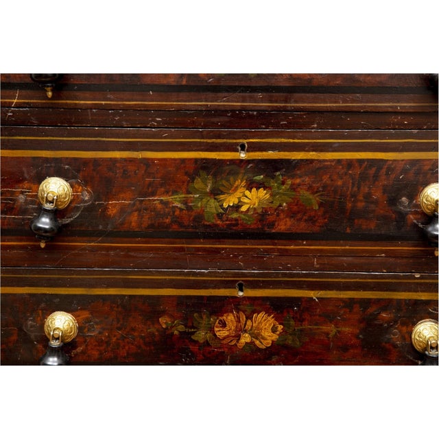 19th Century Faux-Grained Painted Four Drawer Chest of Drawers For Sale - Image 10 of 11