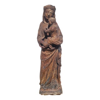 Virgin and Child, 1800s, Limestone For Sale