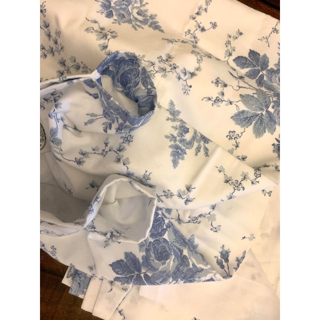 Vintage Late Century 20th 1970-1999 Laura Ashley Sophia Blue Floral Window Panels, Lined, Rod Pocket- a Pair For Sale - Image 4 of 12