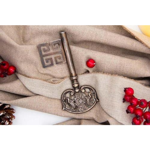 Silver Key Cut and Crowned with English Symbols For Sale - Image 3 of 5