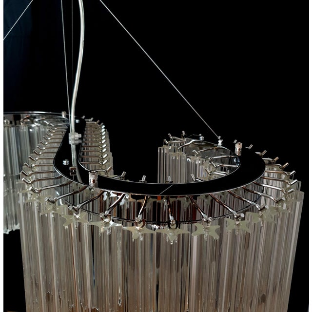 Vintage Murano Chandelier with Its Letter S Shape with Murano Prism Glass, Venice, Italy For Sale - Image 16 of 18