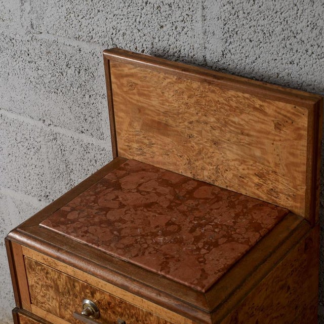Art Deco Nightstand in Walnut Burl Wood For Sale - Image 9 of 11