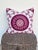 Boho Chic Canvello Style Burgundy and Pink Embroidered Medallion Pillow Cover With Tassel For Sale - Image 3 of 8