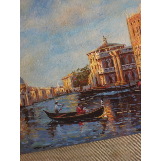 Early 20th Century Early 20th Century Miniature Oil Painting of Venice Doge Palace For Sale - Image 5 of 9