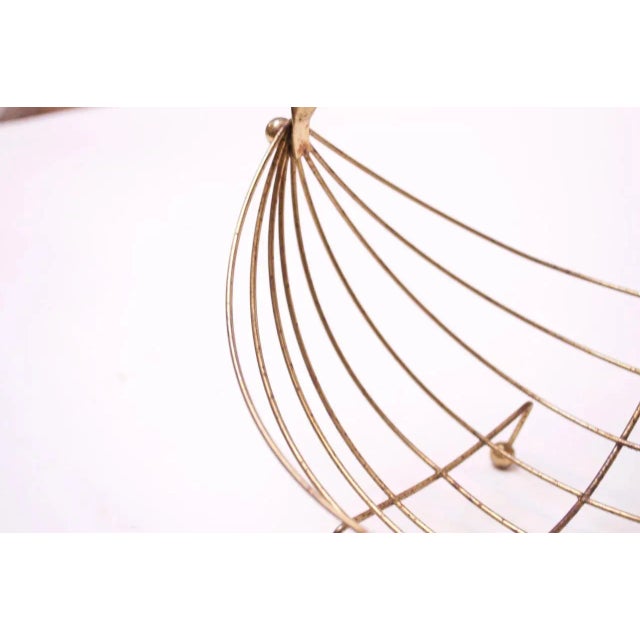 Mid-Century Modern Brass Decorative Basket For Sale - Image 12 of 13