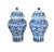 1980s Chinoiserie Porcelain Blue & White Ginger Jars W/ Eight Buddhism Symbols For Sale - Image 5 of 7
